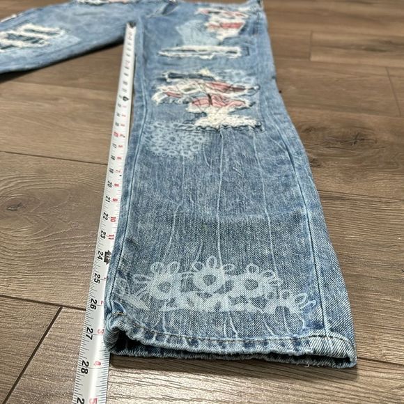 Anthropologie Pilcro Slim Boyfriend Patchwork Ankle Jeans Size 26 - Picture 10 of 13